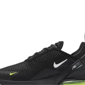 Nike Air Max Kids Black Sneakers with White and Green Highlights